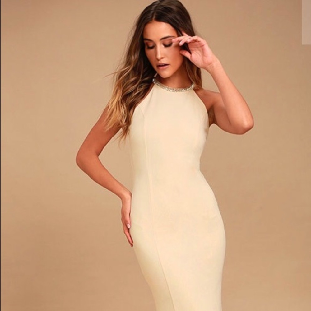 Lulu’s GIRL IN THE MIRROR BEADED MAXI DRESS